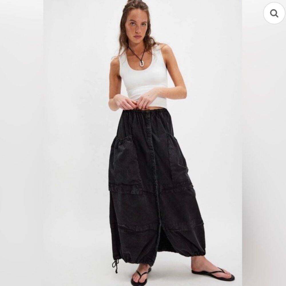 Free People - Eloise Maxi Skirt - Black - Size M